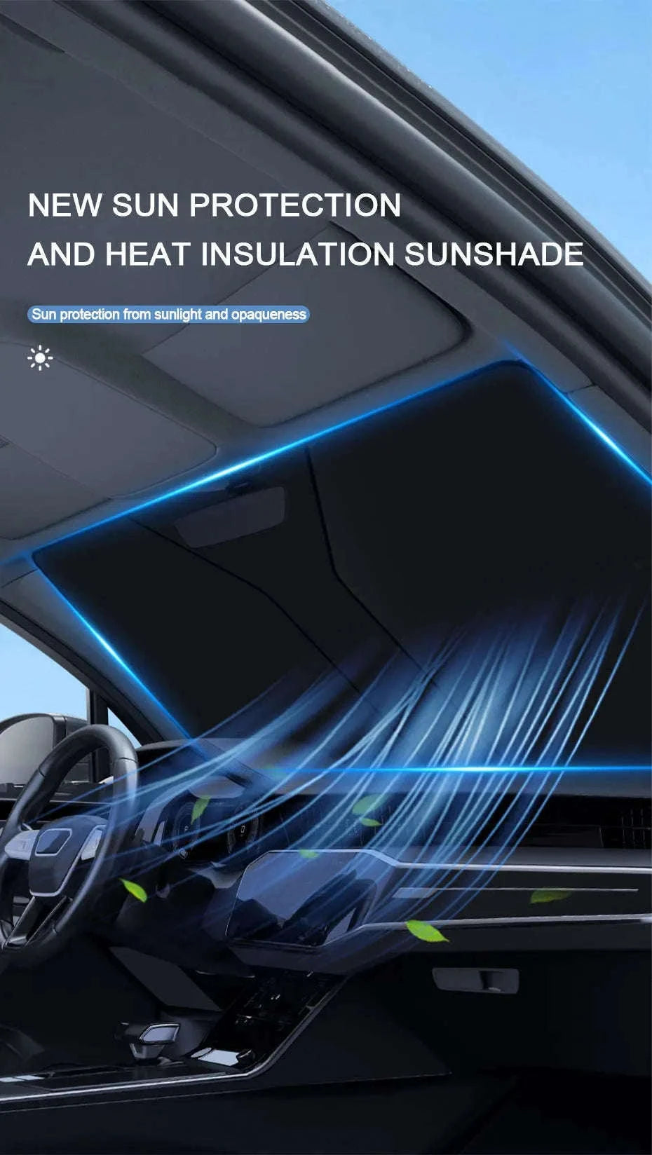 Car Front Sunshade Foldable Windshield Sun Blocker-Large size