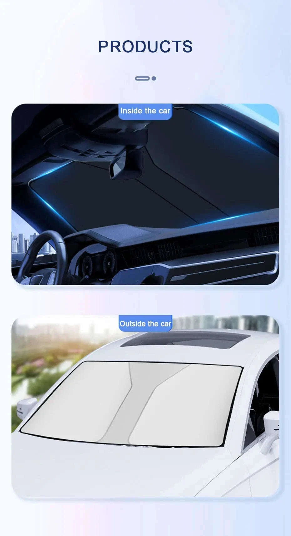 Car Front Sunshade Foldable Windshield Sun Blocker-Large size