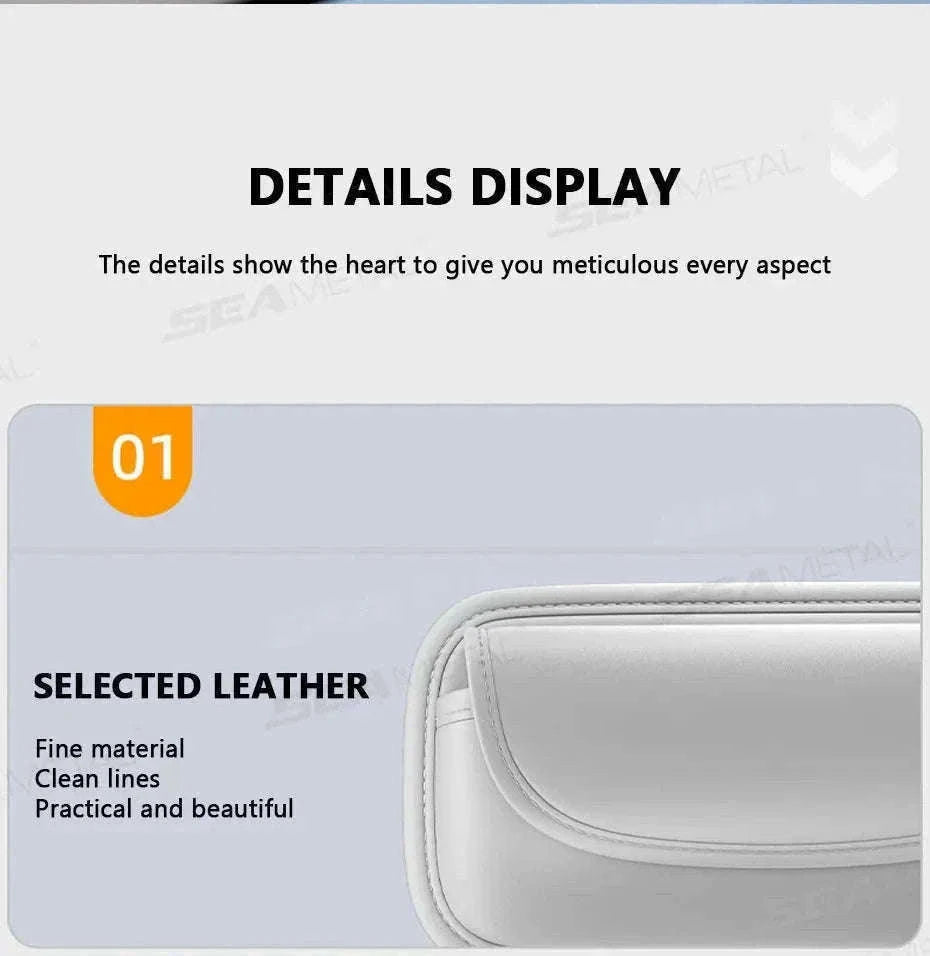 Car Glasses Case PU Leather Sunglasses Holder-Black
