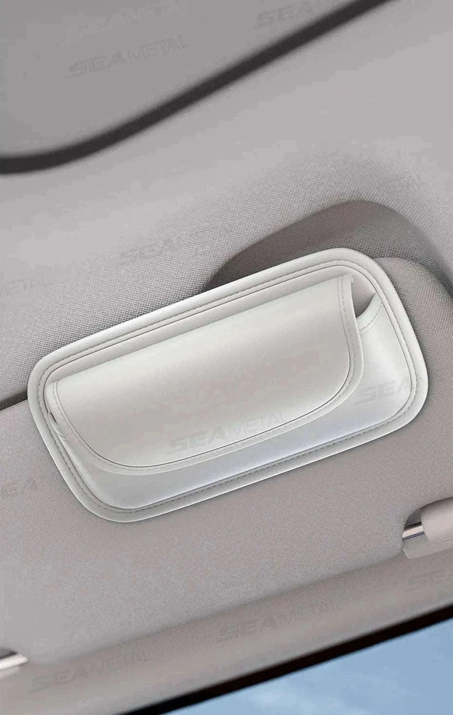 Car Glasses Case PU Leather Sunglasses Holder-Black