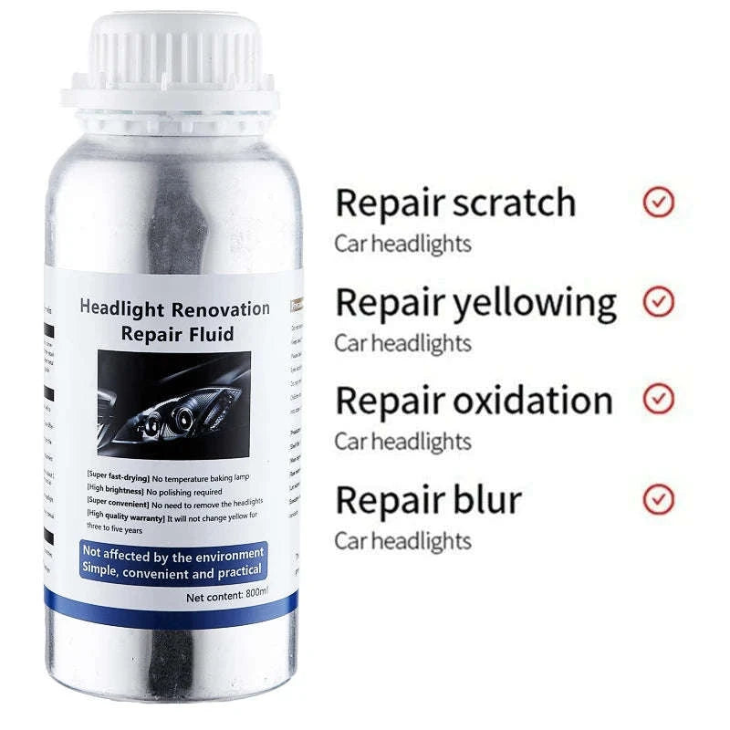 Car Headlight Restoration Polish Kit – 800ML Liquid Polymer System-350ml and 12v / Poland