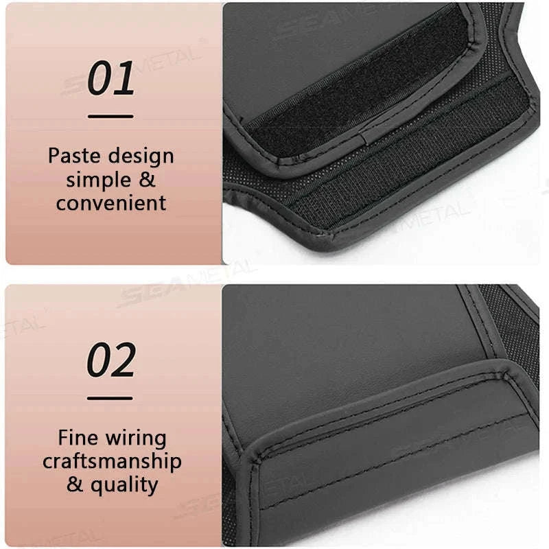 Car Headrest Cover Wear-Resistant Leatherette Protection-Brown 1pc