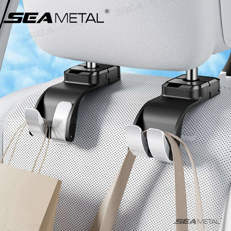 Car Headrest Hook 25kg Foldable Rear Seat Hanger-1pc