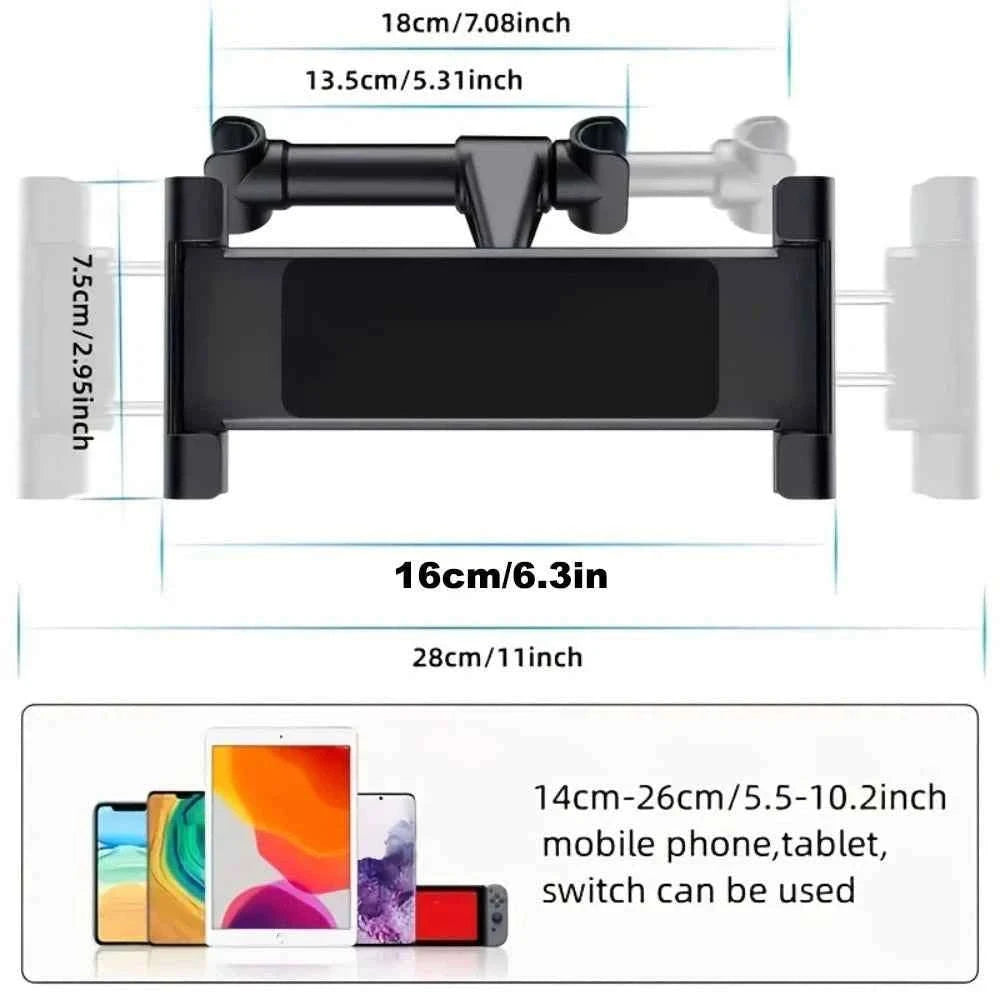 Car Headrest Tablet Holder for 4.5-12.9 Inch Devices-Red