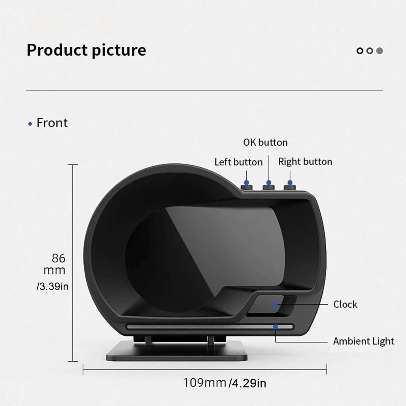 Car HUD Head Up Display OBD2 GPS Smart Gauge-black / China Mainland