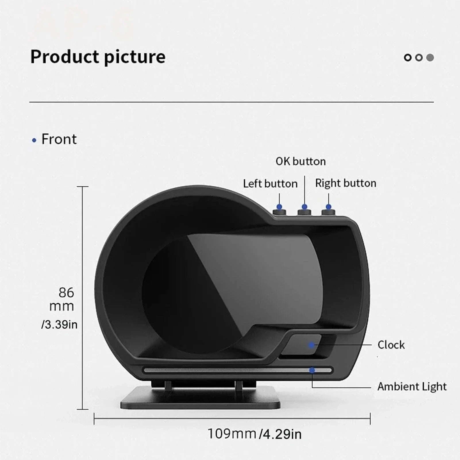 Car HUD Head Up Display OBD2 GPS Smart Gauge-black / China Mainland