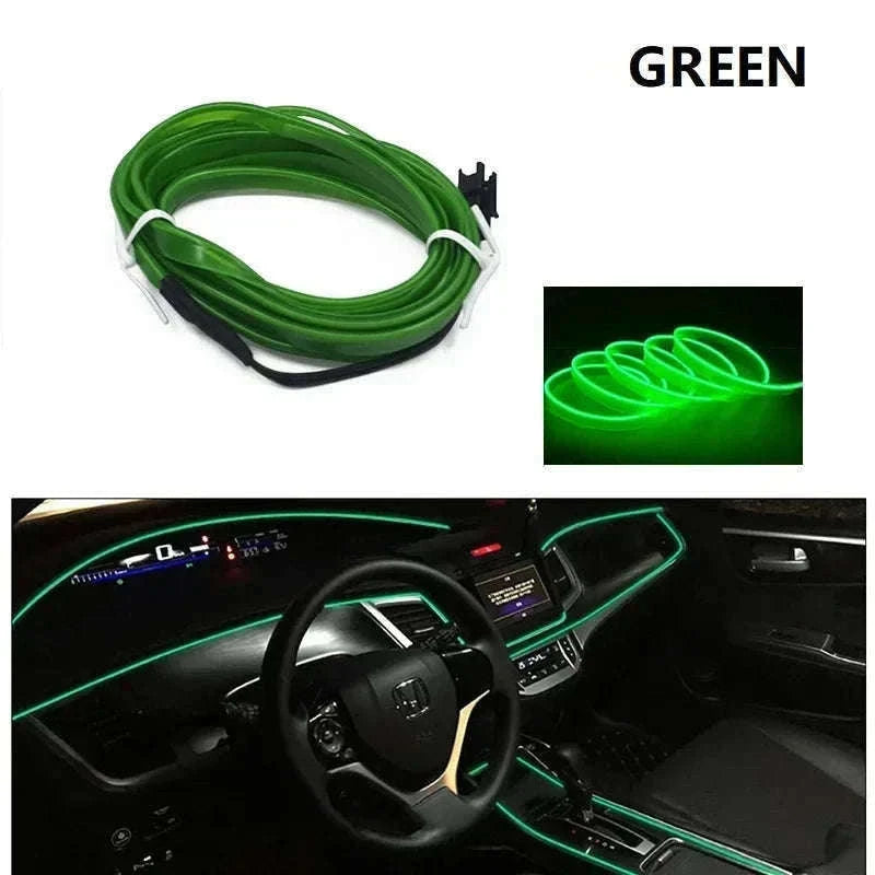 Car Interior Decorative Light Strips for Custom Ambient Glow-Ice blue / 5M / 3V Battery Box