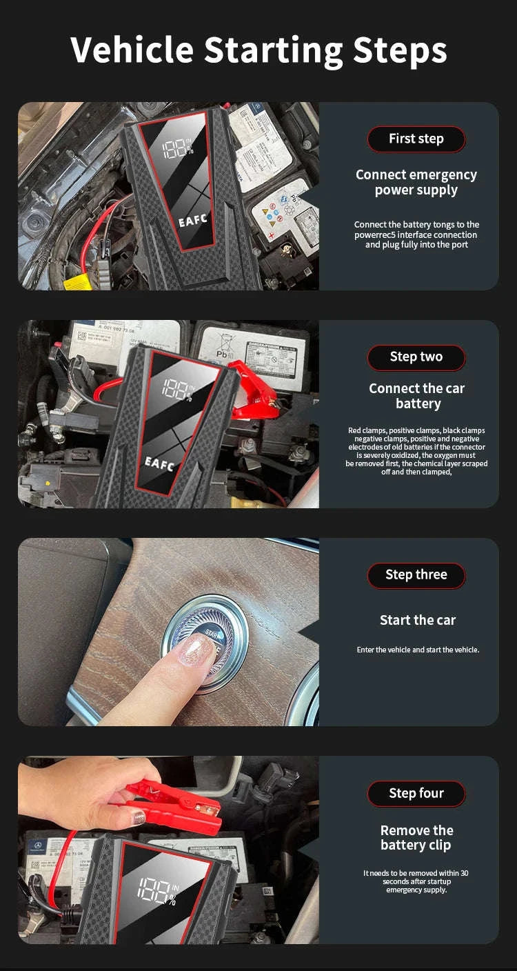 Car Jump Starter 1200A Portable Power Bank-600A black 1 / spain