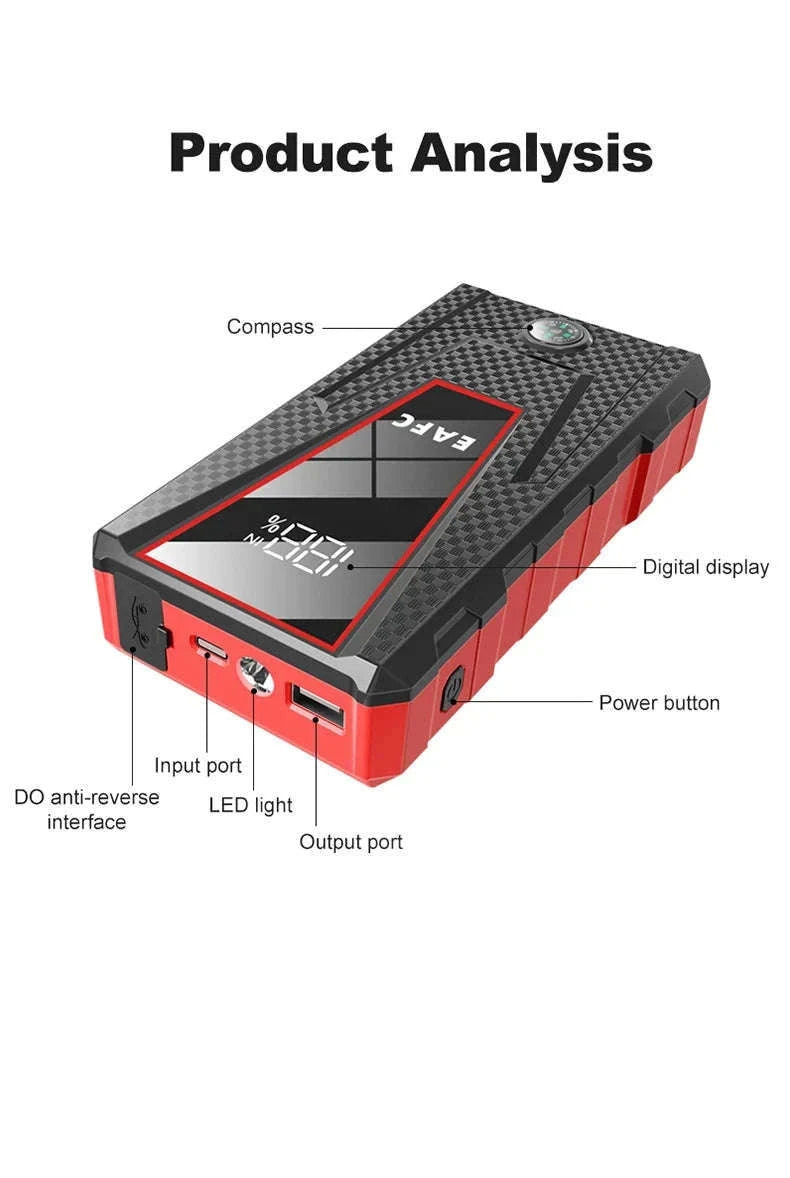 Car Jump Starter 1200A Portable Power Bank for Emergencies-600A black 1 / spain