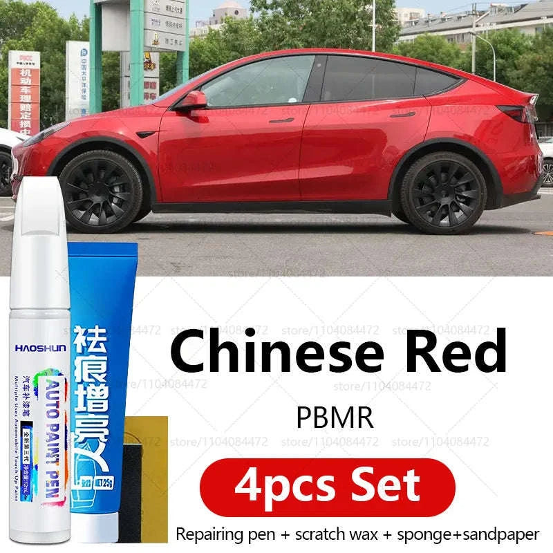 Car Paint Repair Pen for Tesla – Scratch Touch‑Up Kit-Pearl White PPSW