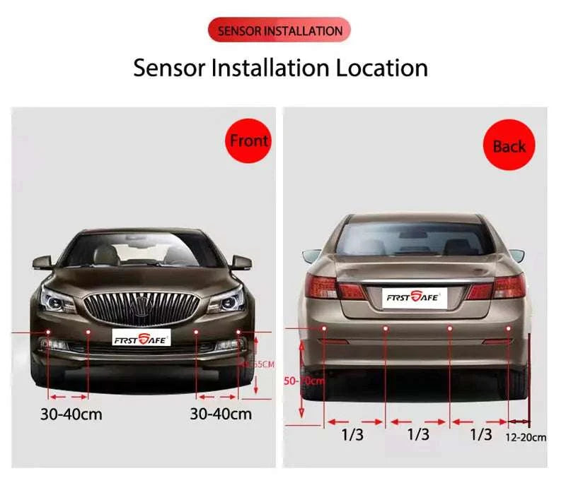 Car Parking Sensor System with LED Display & Voice Alerts Kit-094-BK-8-16MM / English-Turkish