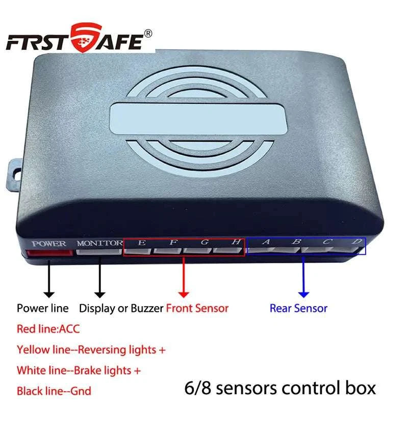 Car Parking Sensor System with LED Display & Voice Alerts Kit-094-BK-8-16MM / English-Turkish