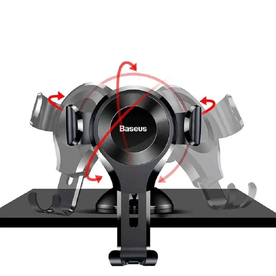 Car Phone Holder with Auto Lock Suction Mount & 360° Rotation-Black