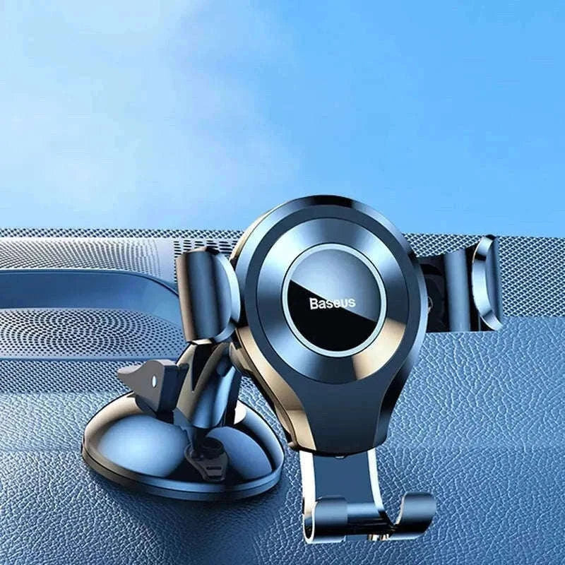 Car Phone Holder with Auto Lock Suction Mount & 360° Rotation-Black