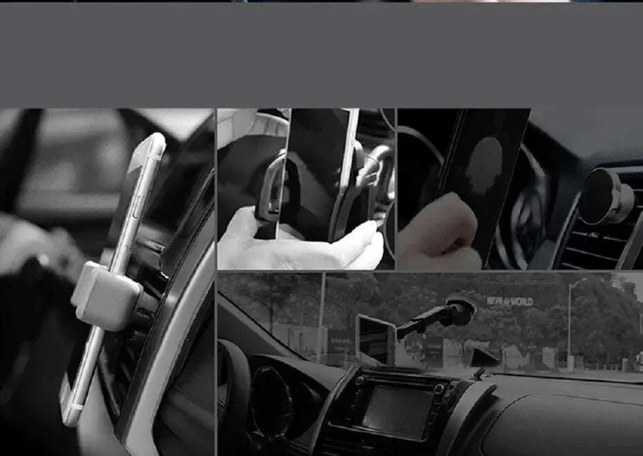 Car Phone Holder with Auto Lock Suction Mount & 360° Rotation-Black