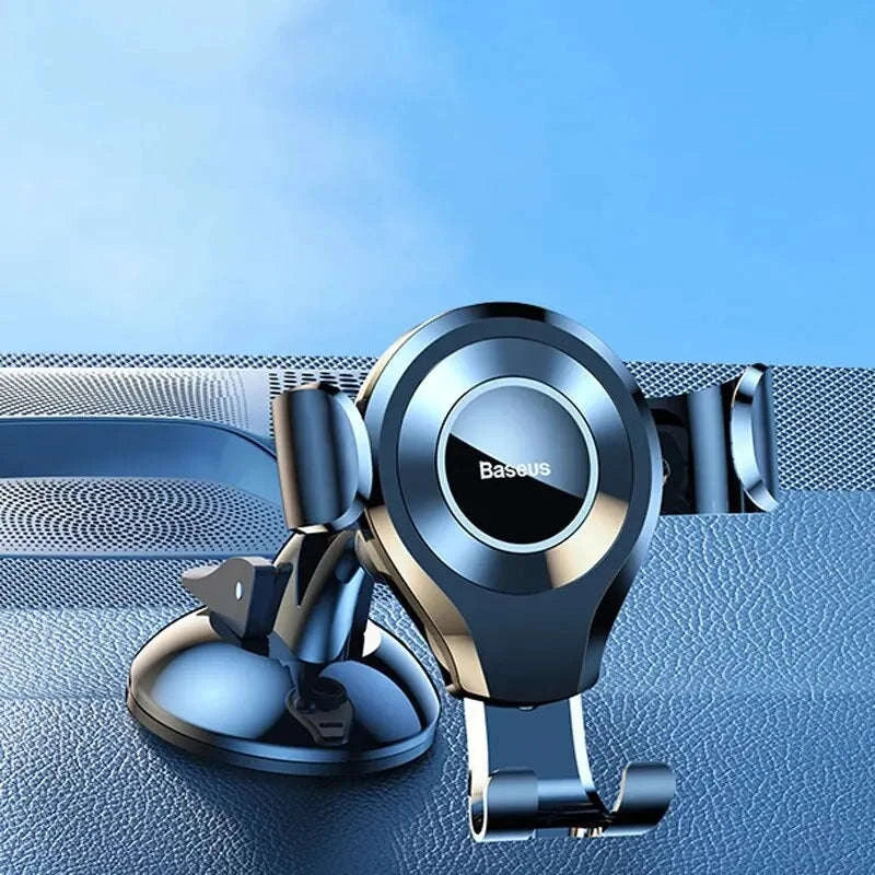 Car Phone Holder with Auto Lock Suction Mount & 360° Rotation-Black