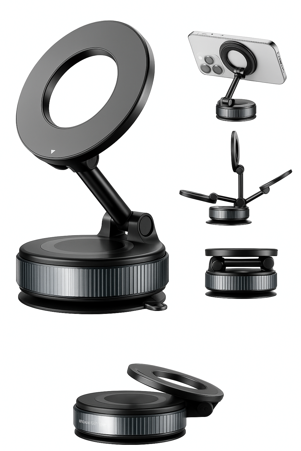 Auton Puhelin Magneettinen Teline Mekaaninen Imukuppi Pyörimis 360° Magneettinen Asetus Bracket Navigointi Yleinen Teline