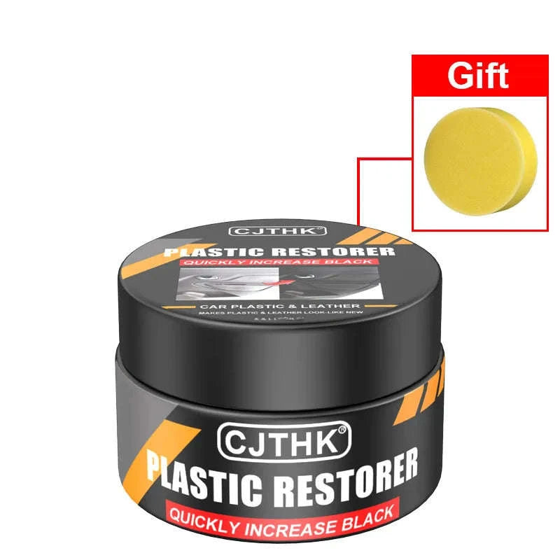 Car Plastic Restorer and Leather Renewal Coating-1pc 50g with sponge