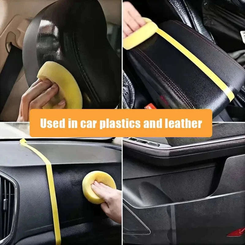 Car Plastic Restorer and Leather Renewal Coating-1pc 50g with sponge