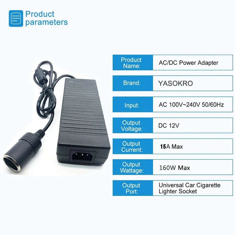 Car Power Adapter AC to DC Converter 12V 15A 160W-UK Plug