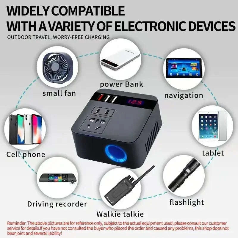 Car Power Inverter 12V/24V to 110V/220V with LED Display-Inverter