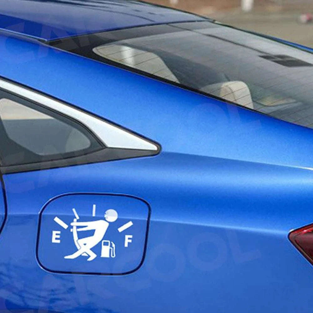 Car Pull Fuel Tank Sticker-White