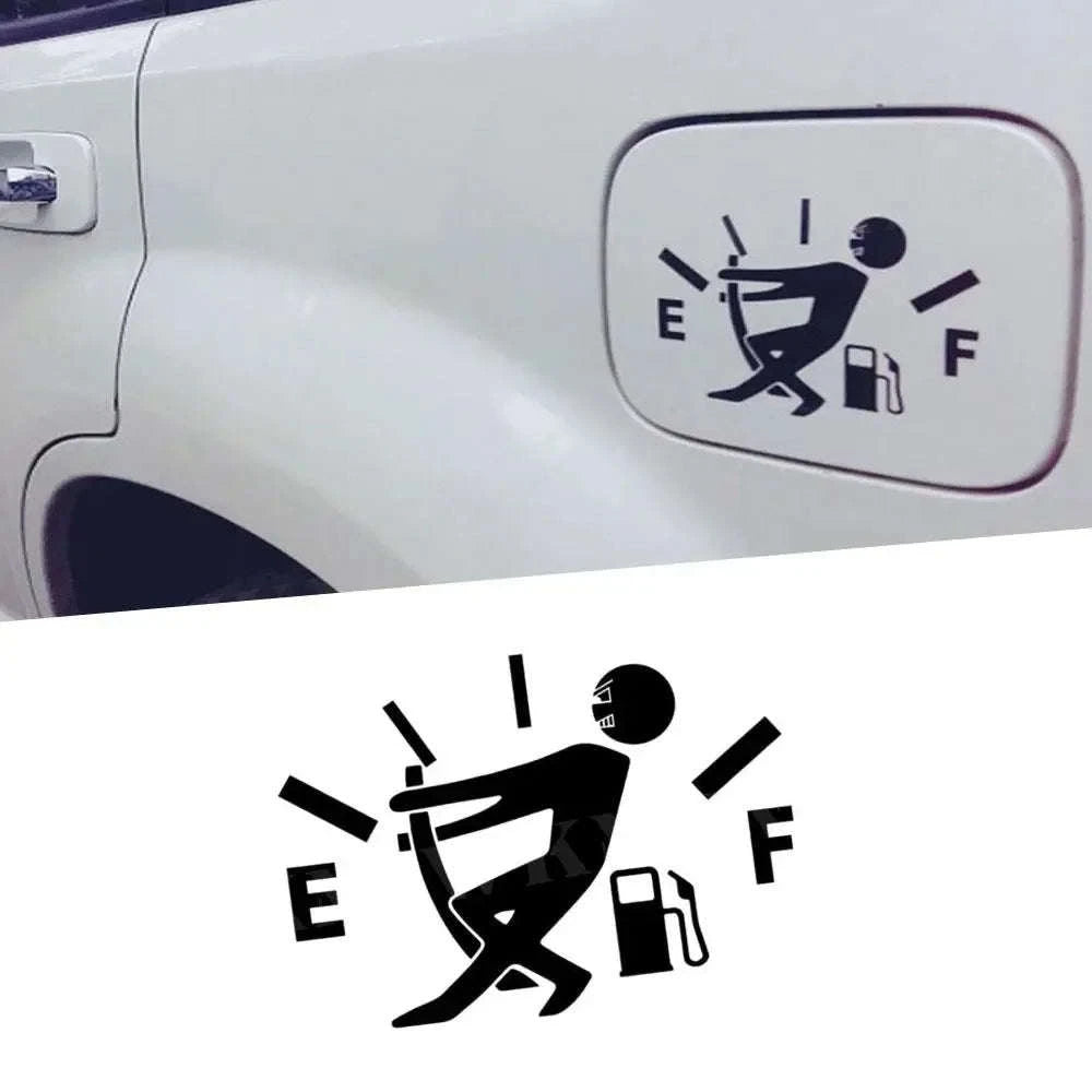 Car Pull Fuel Tank Sticker-White