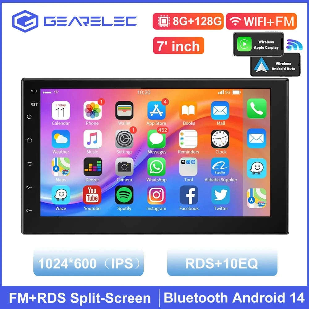 Car Radio 2 Din Multimedia Video Player with CarPlay & Android Auto-7-2-64G-Carplay / france