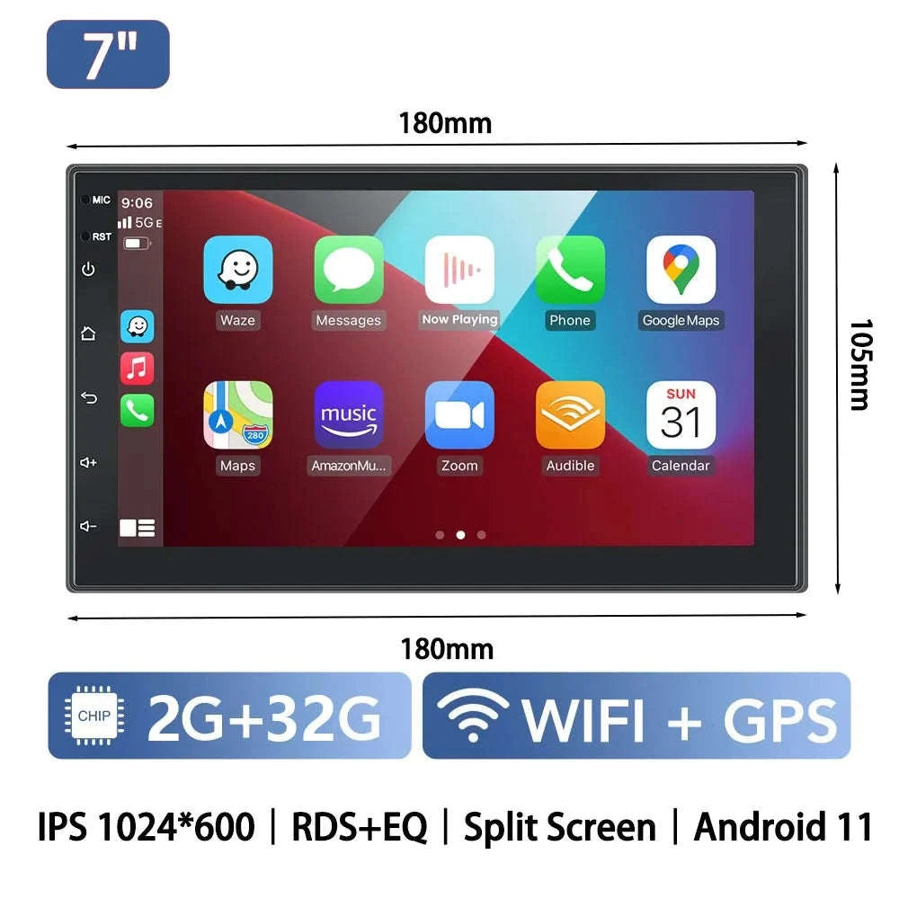 Car Radio 2 Din Multimedia Video Player with CarPlay & Android Auto-7-2-64G-Carplay / france