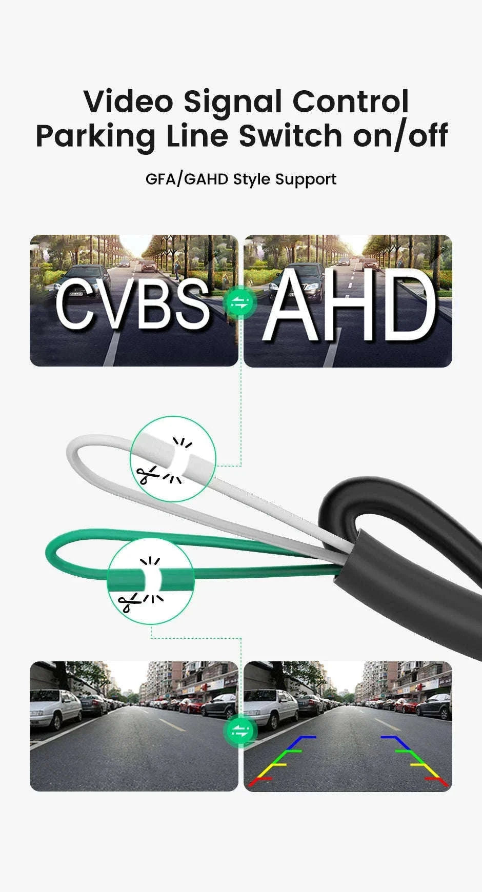 Car Rear View Camera 170° Night Vision Wired Parking Camera-Silver-CVBS-AHD720P