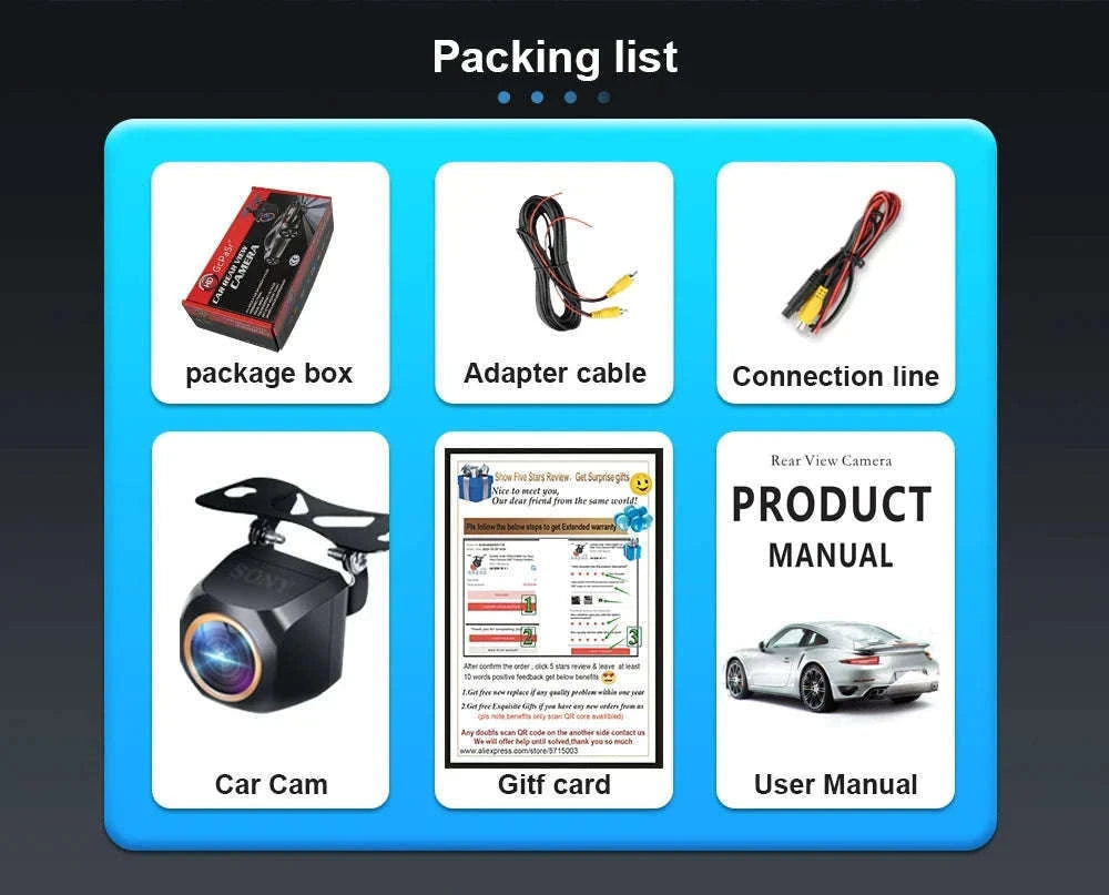 Car Rear View Camera 200° AHD 1080P Night Vision-Real 2k Utral clear