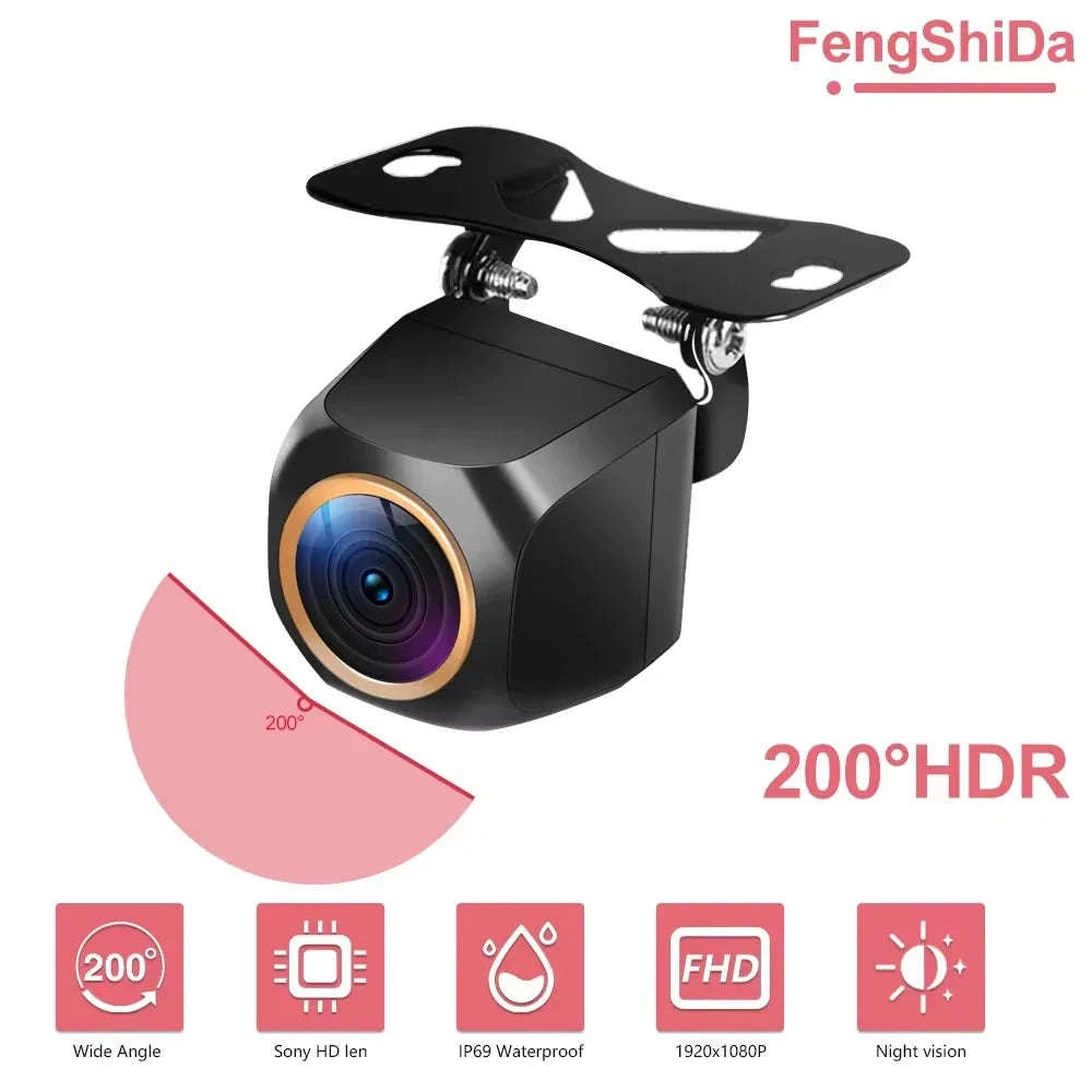 Car Rear View Camera 200° AHD 1080P Night Vision-Real 2k Utral clear