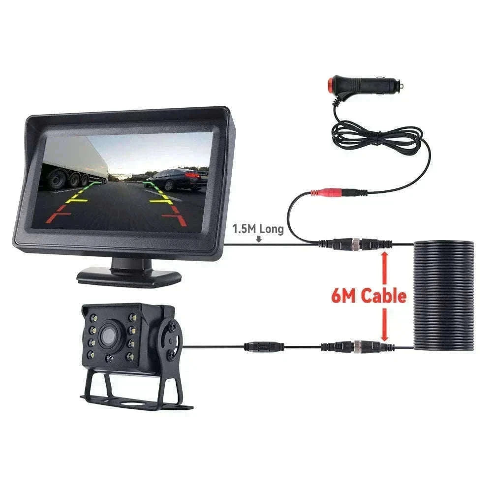 Car Rear View Camera Kit with 4.3" Monitor Night Vision 120°-New model 1