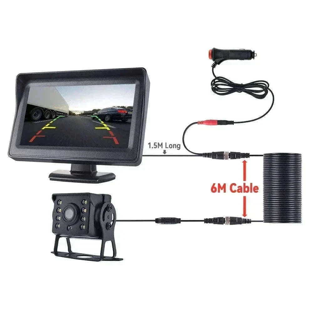 Car Rear View Camera Kit with 4.3" Monitor Night Vision 120°-New model 1