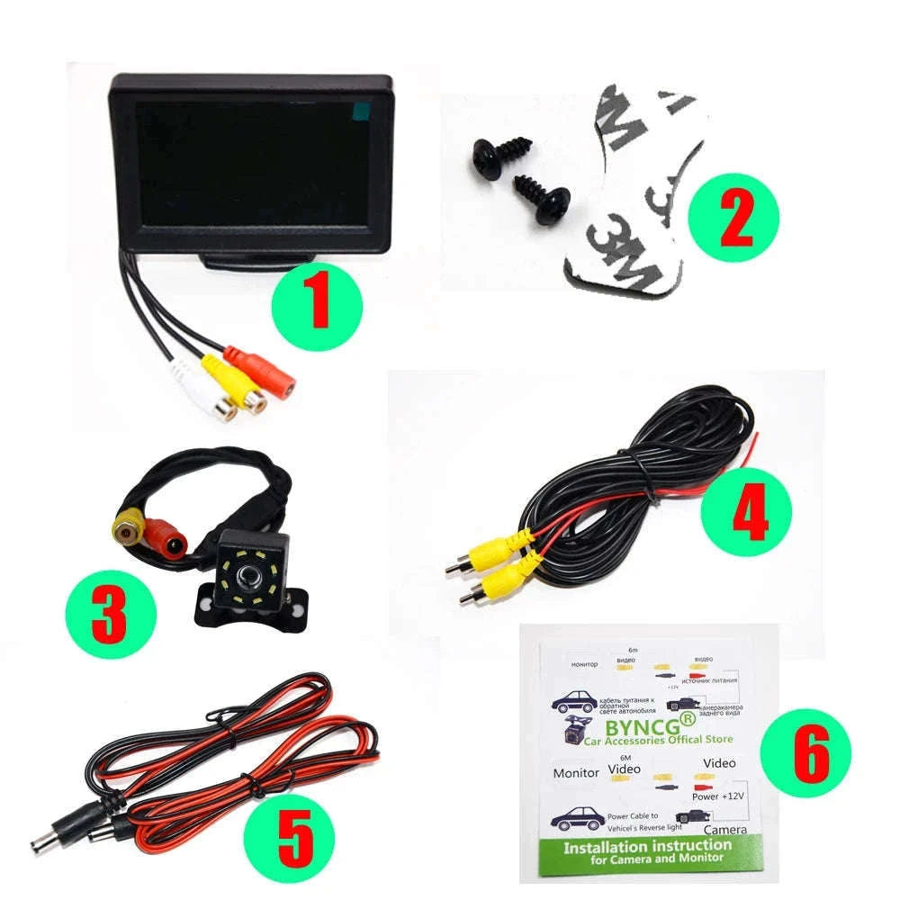 Car Rear View Camera Kit with 4.3" Monitor Night Vision 120°-New model 1