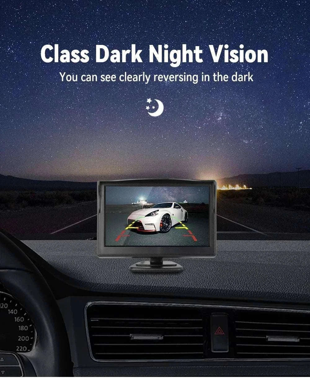 Car Rear View Camera Kit with Monitor & Night Vision (4.3-7")-with 20M cable / 7 inch