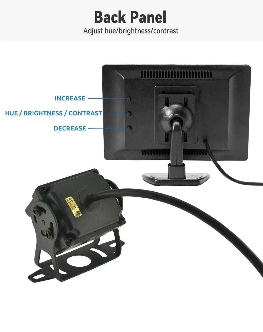 Car Rear View Camera Kit with Monitor & Night Vision (4.3-7")-with 20M cable / 7 inch