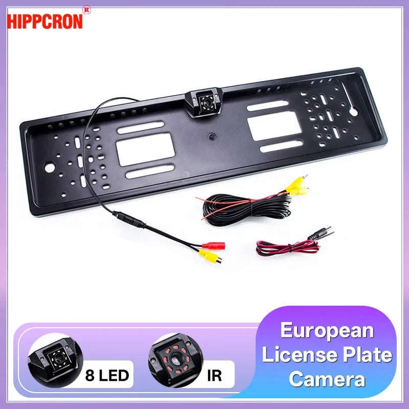 Car Rear View Camera License Plate Frame Waterproof Night Vision-Wire 8 LED CAM / 12 V