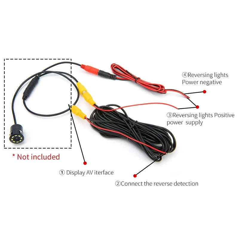 Car Rear View Camera License Plate Frame Waterproof Night Vision-Wire 8 LED CAM / 12 V
