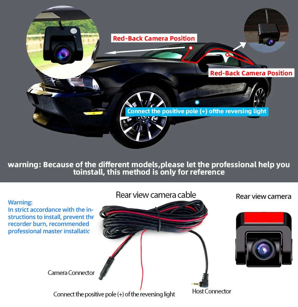 Car Rear View Camera Monitor 1080P Night Vision 4-Pin Cable-I24P2-15M Cable