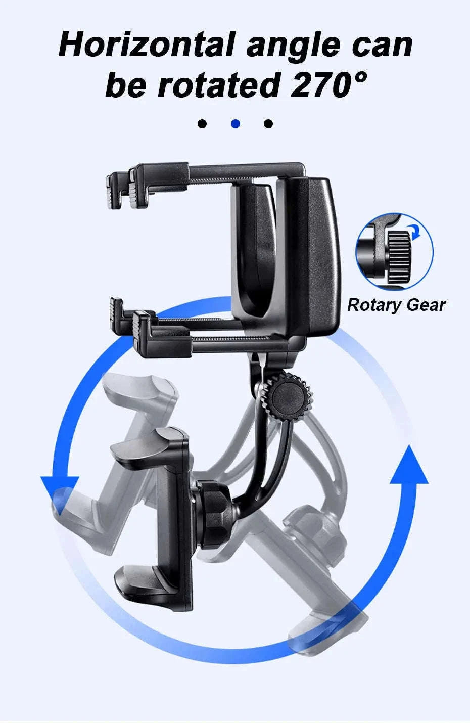Car Rearview Mirror Phone Holder Stable Anti-Shake 360-Degree Rotation-Option A
