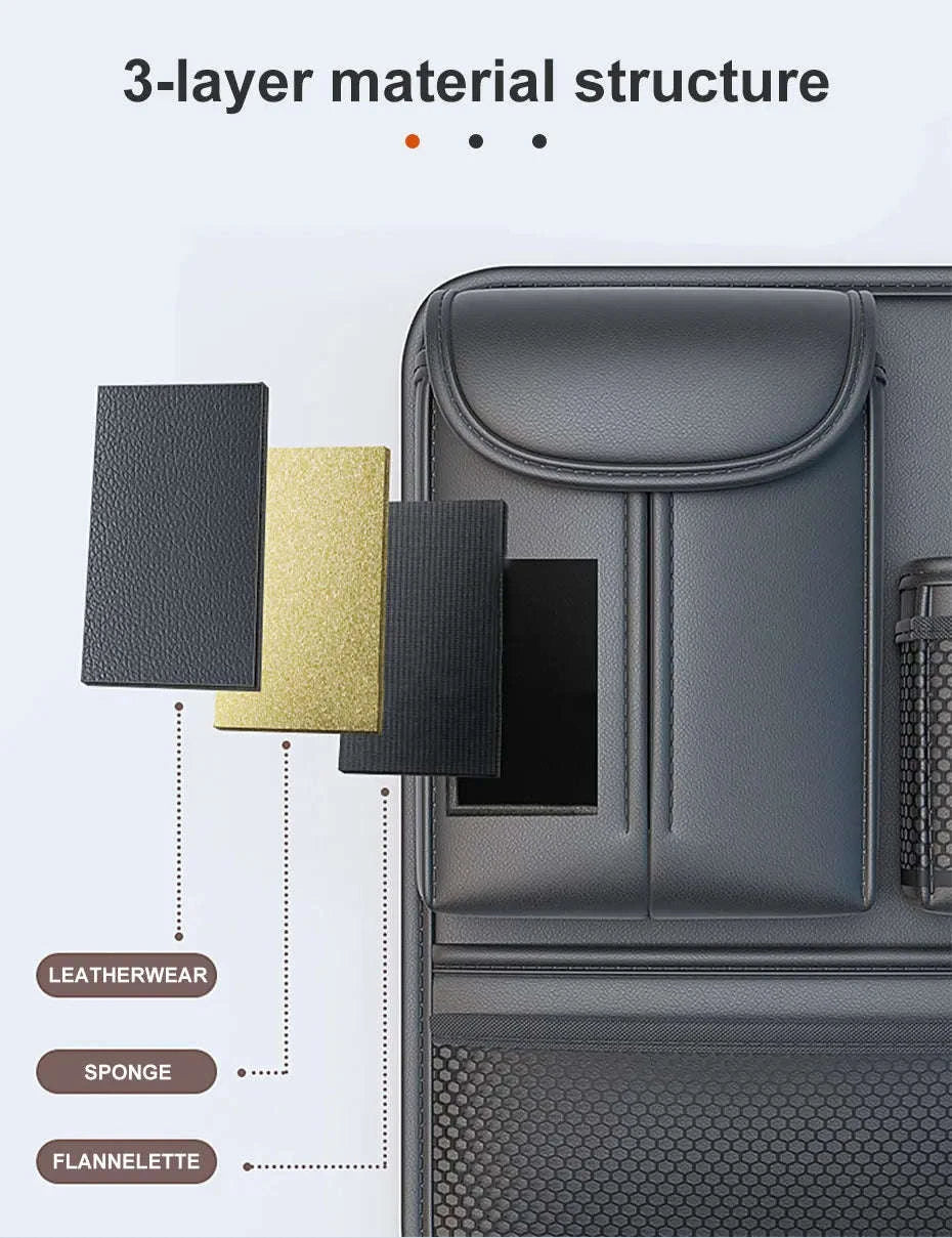Car Seat Back Organizer Rear Row Storage Bag-Gray 1pc