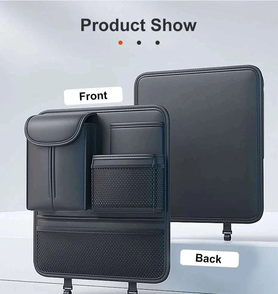Car Seat Back Organizer Rear Row Storage Bag-Gray 1pc