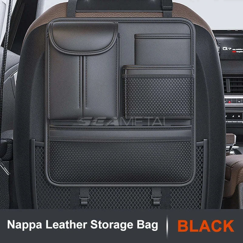 Car Seat Back Organizer Rear Row Storage Bag-Gray 1pc