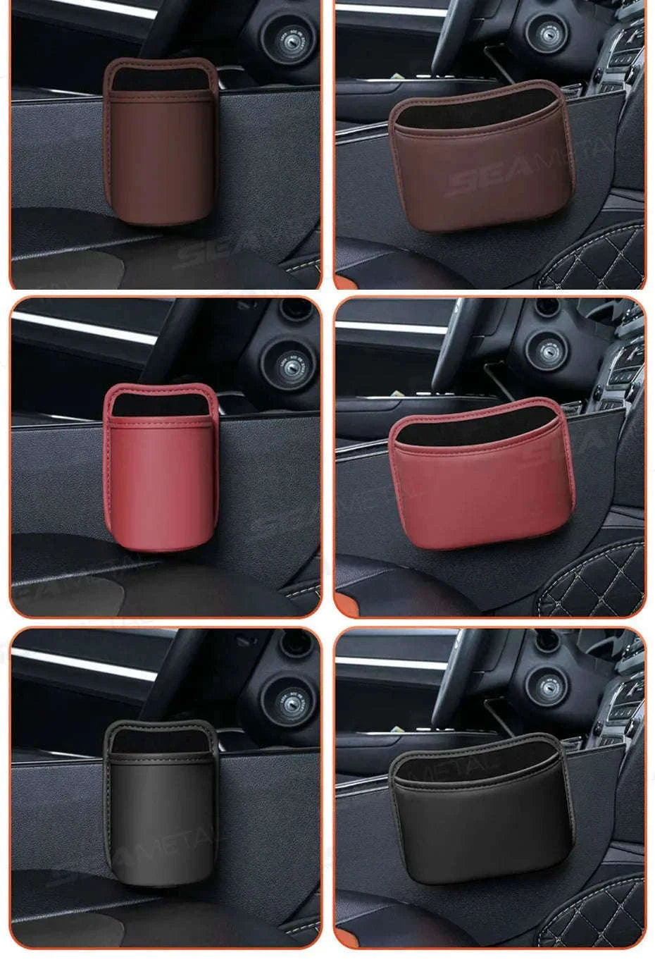 Car Seat Back Organizer with Cup Holder-Red-Large