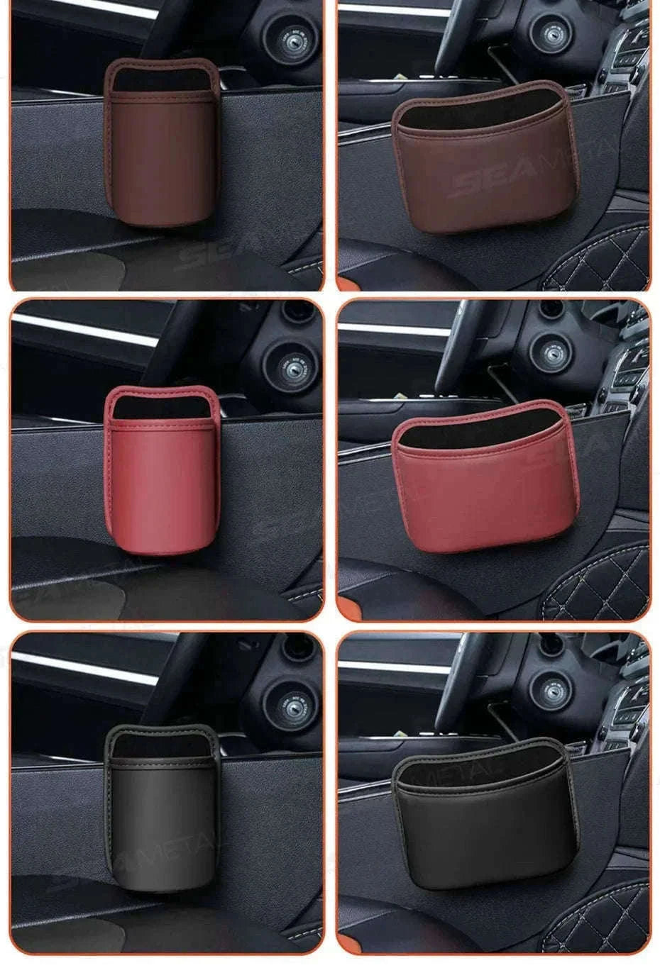 Car Seat Back Organizer with Cup Holder-Red-Large
