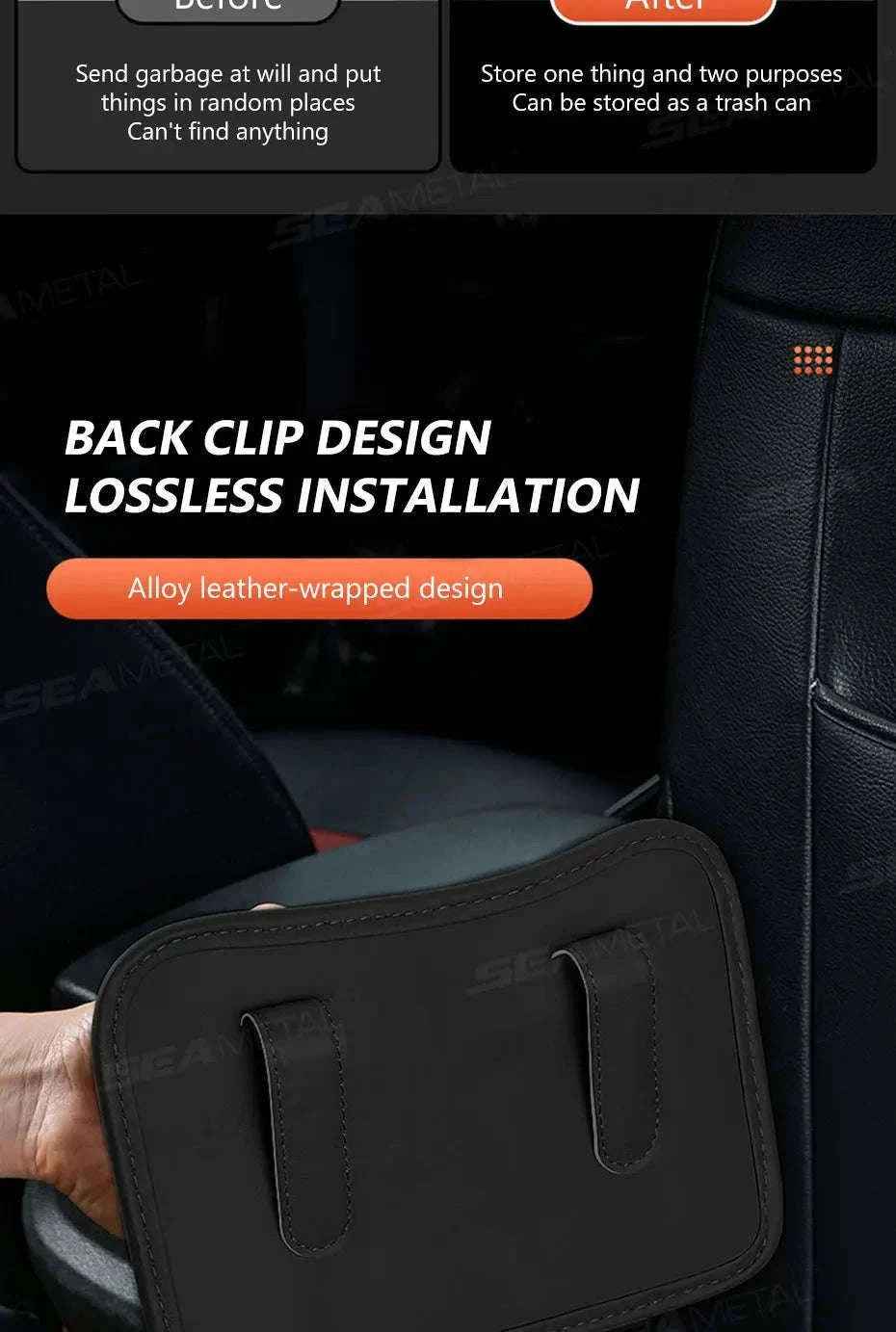Car Seat Back Organizer with Cup Holder-Red-Large