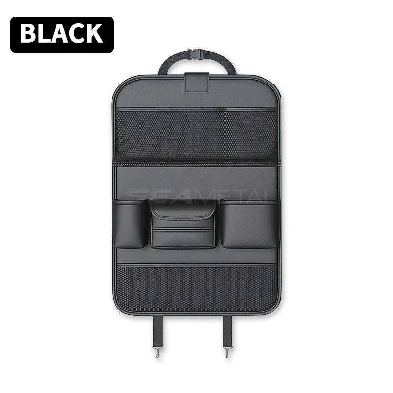 Car Seat Back Organizer with Foldable Tray-black 1pc