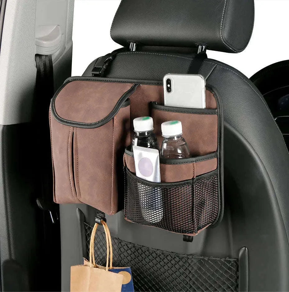 Car Seat Back Organizer with Multi-Pocket Storage-Brown 1 PC