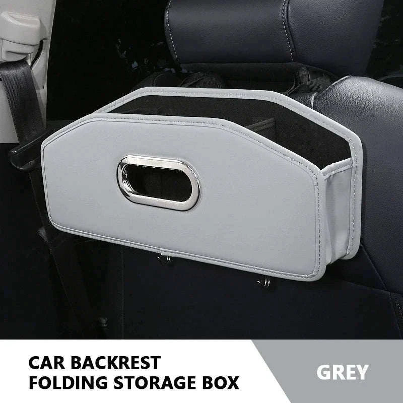 Car Seat Back Organizer with Tissue Holder, Cup Holder and Hooks-Black